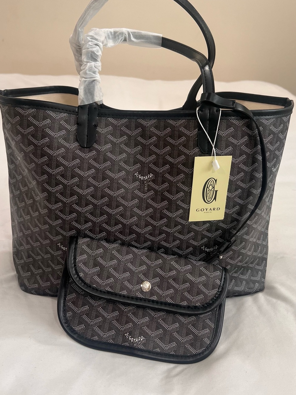 Designer-Inspired Black Monogram Tote Bag😍